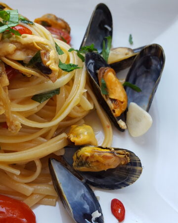 makaron bavette z mulami