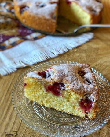 ciasto ucierane z malinami