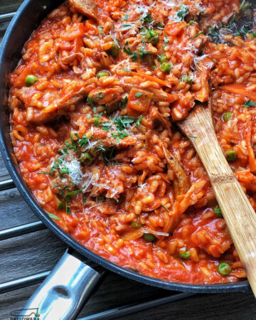 risotto z indykiem i warzywami