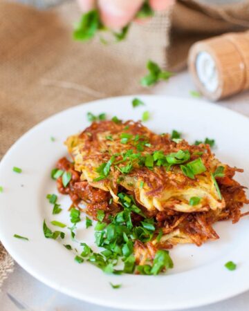 placki ziemniaczane z gulaszem po wegiersku w wersji wege